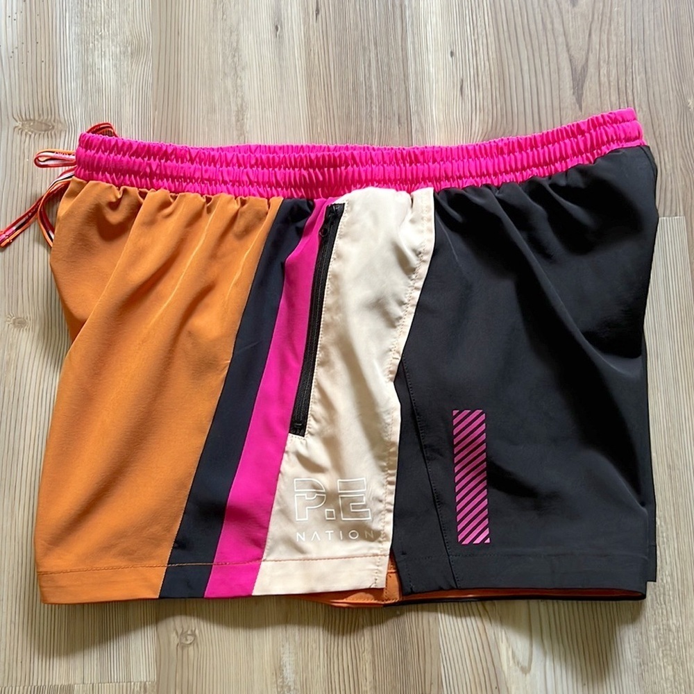 P.E Nation X Asics Sequence Running Short Golden Oak NWT - Picture 8 of 14